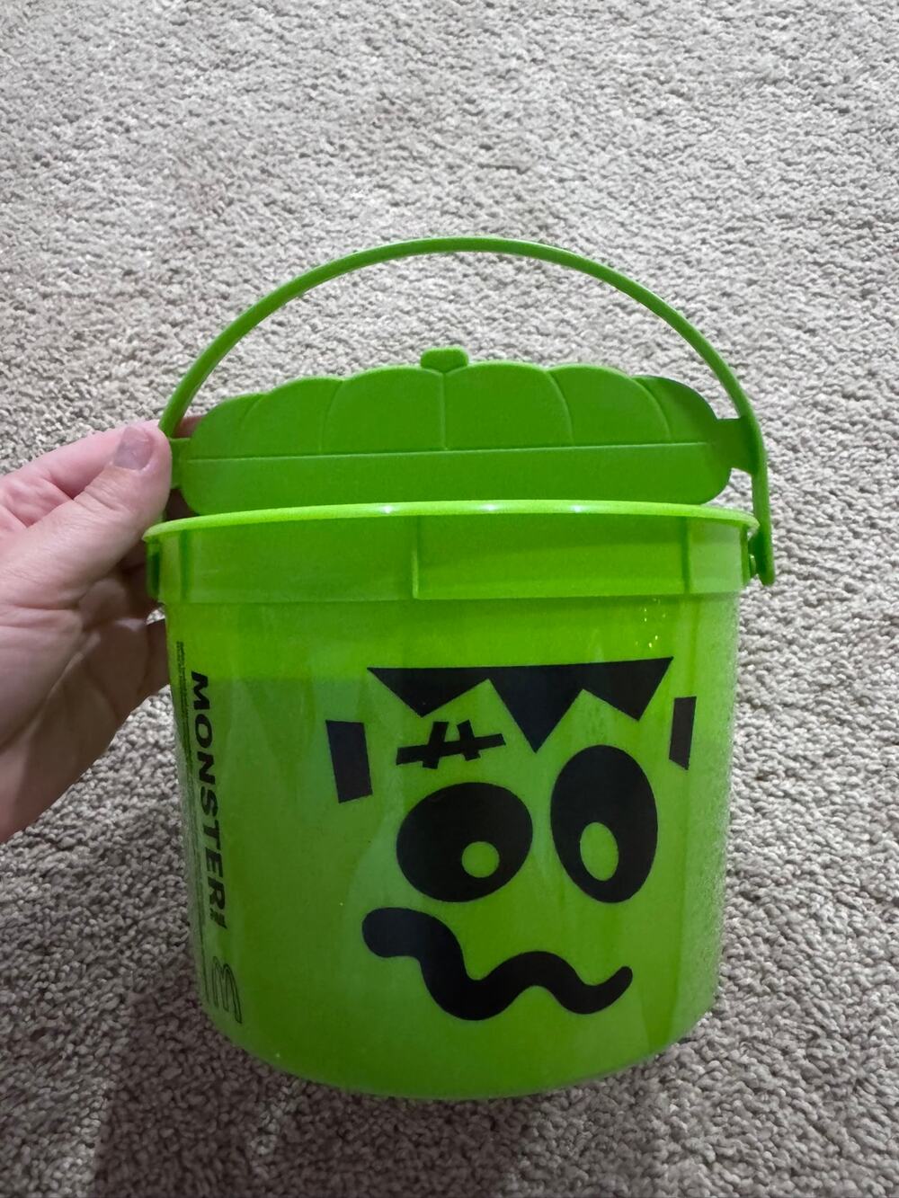 NEW McDonald's 2023 Monster Pail Halloween Bucket Green Frankenstein w/ Stickers